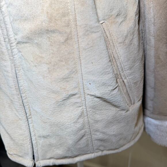 Vintage ZJazz Penny Lane Style Suede Leather Beige Women's Size Large Y2k Boho - Picture 9 of 10